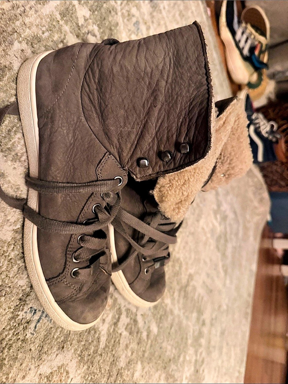 UGG Priya Plush Sneaker Boot Brown High Top Sneakers